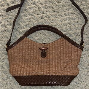 Elegant Brown Woven Handbag